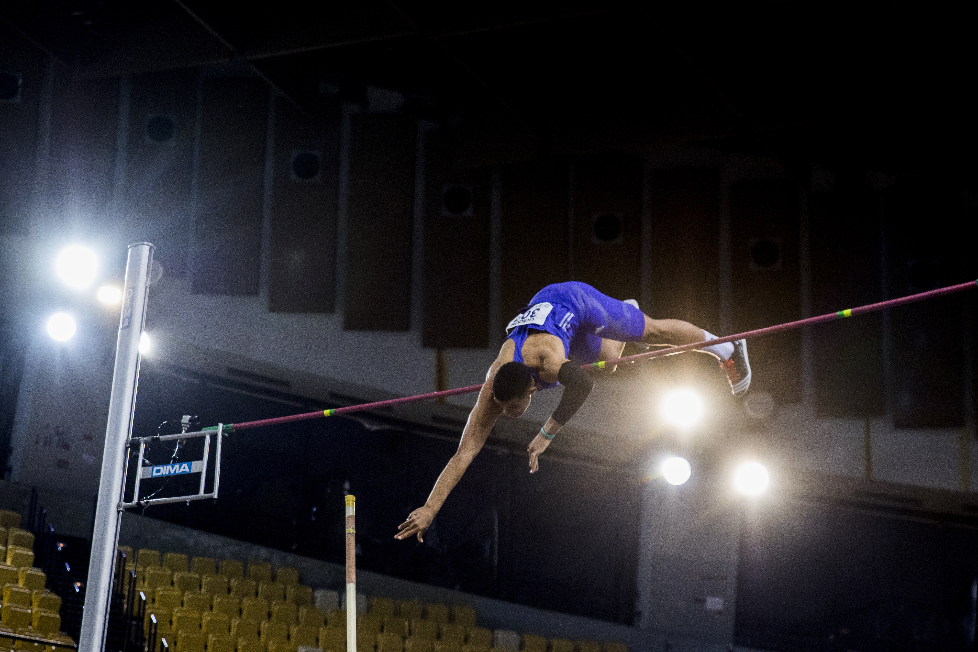 Emmanuel Karalis achieving the World Youth Best in Pole Vault during Greek Indoor Track Championship in Athens, Greece on February, 2016.